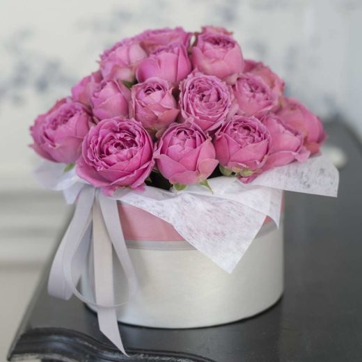 Only Rose — идеальные розы в коробке | Купить свежесрезанные розовые пионовидные розы «Мисти Баблз» в коробке