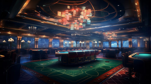 Стол для игры в рулетку и покер в наземном заведении