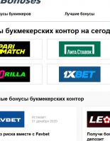 Лучшие бонусы букмекеров на обзорной площадке Bet Bonuses