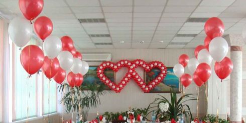 Оформление банкетного зала для свадьбы воздушными шарами