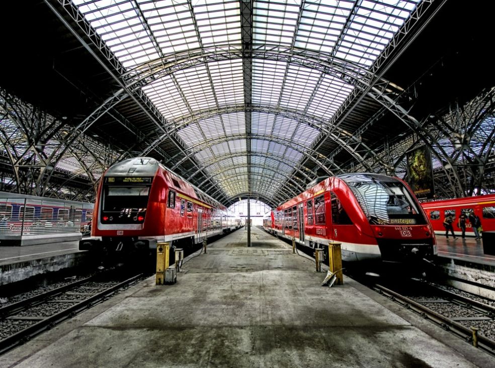 Поезда на станции в Германии